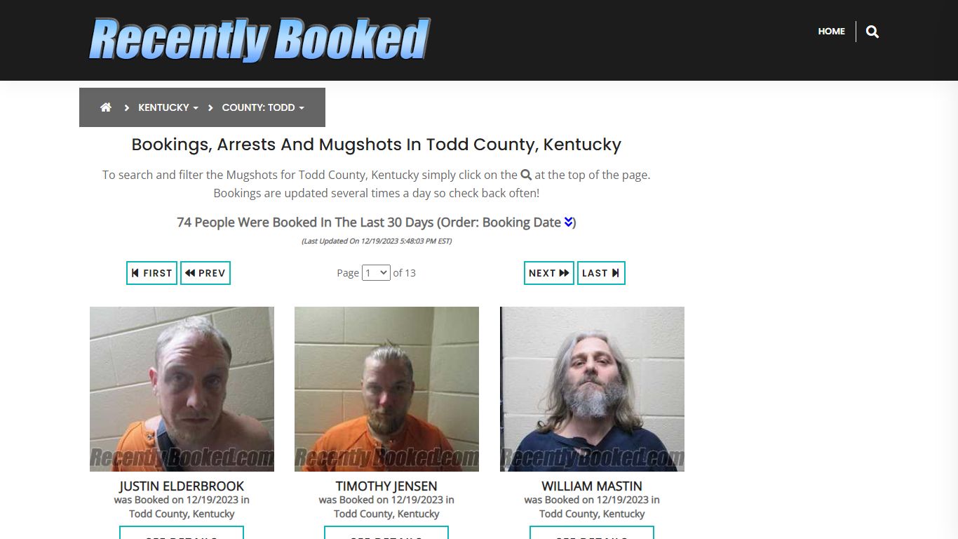 Recent bookings, Arrests, Mugshots in Todd County, Kentucky